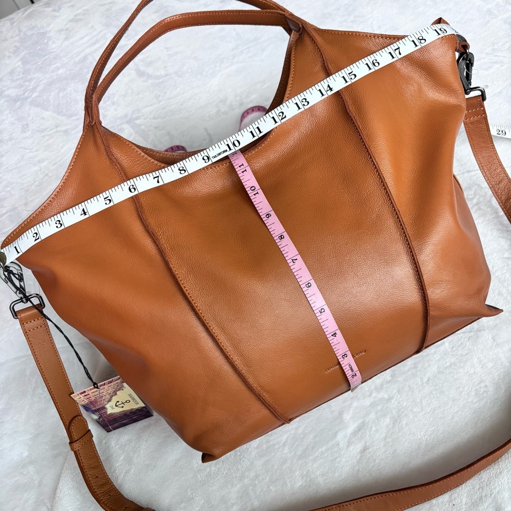 HARBOUR 2ND Manon Large Tan Genuine Leather Tote Bag - Picture 15 of 16